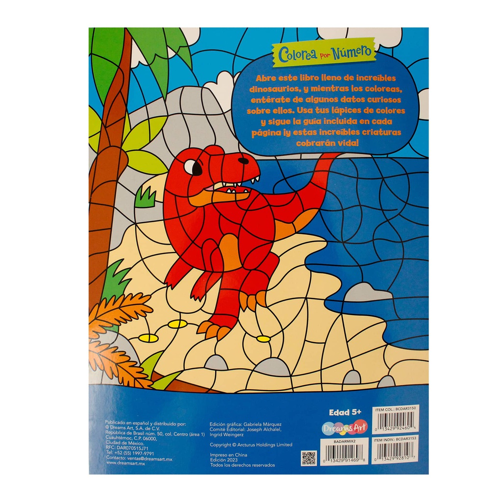 COLOREA POR NUMERO DINOS