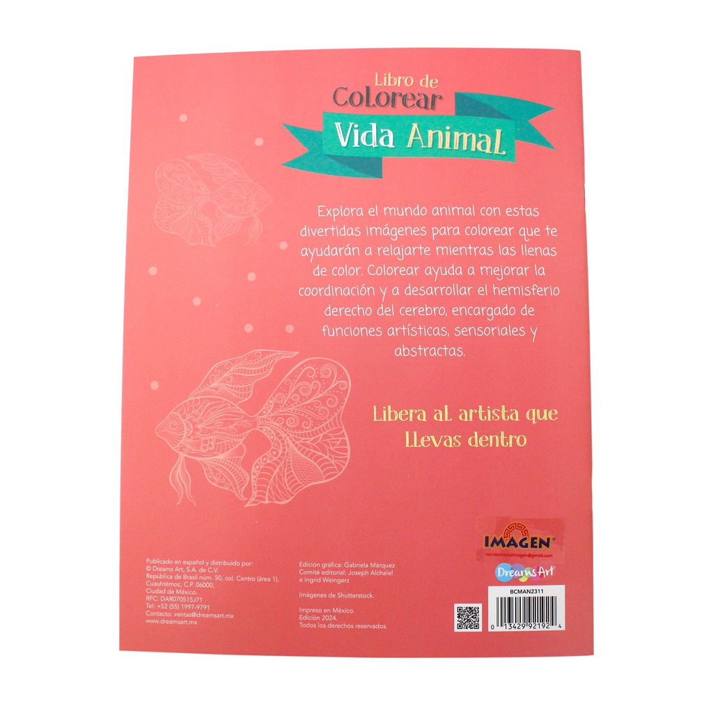 MANDALAS ANIMALES LIBRO COLOREO 32 PAG.