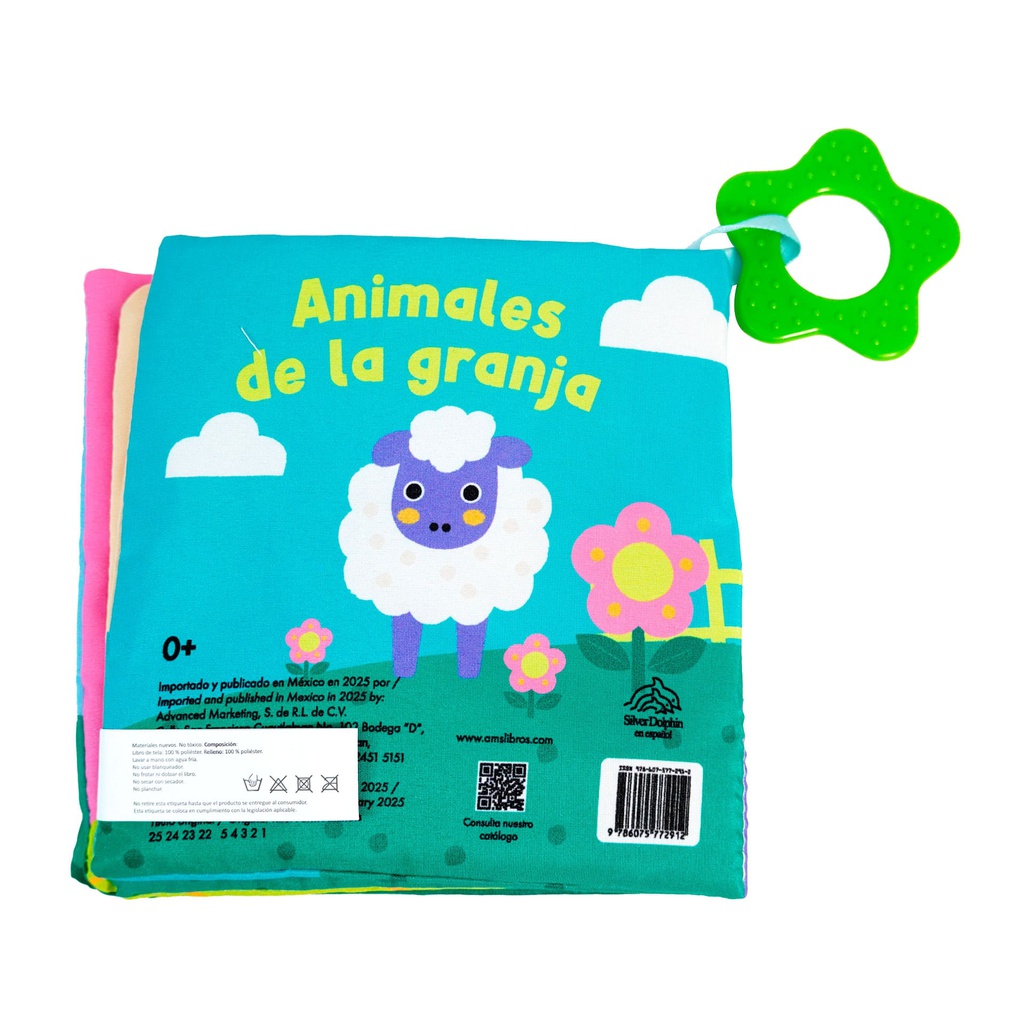 LIBROS DE TELA ANIMALES CON MORDEDERA 4 MOTIVOS