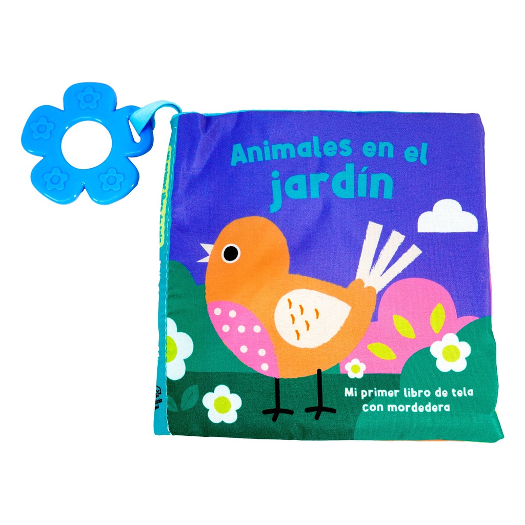 LIBROS DE TELA ANIMALES CON MORDEDERA 4 MOTIVOS
