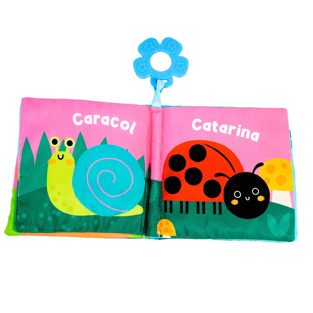 LIBROS DE TELA ANIMALES CON MORDEDERA 4 MOTIVOS