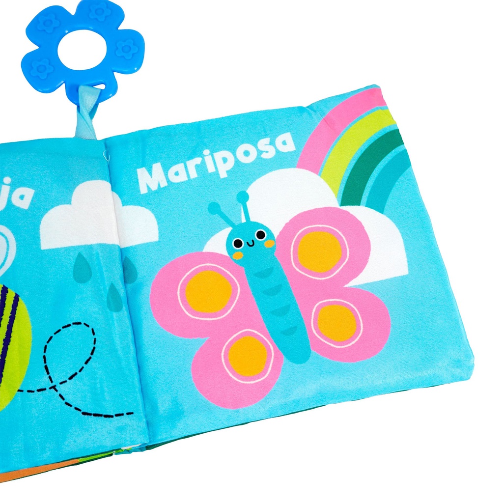 LIBROS DE TELA ANIMALES CON MORDEDERA 4 MOTIVOS