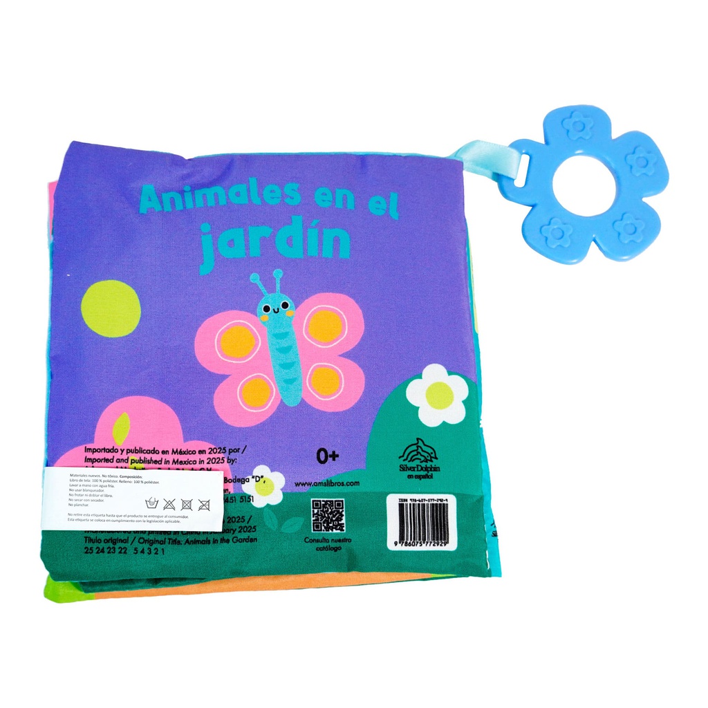 LIBROS DE TELA ANIMALES CON MORDEDERA 4 MOTIVOS