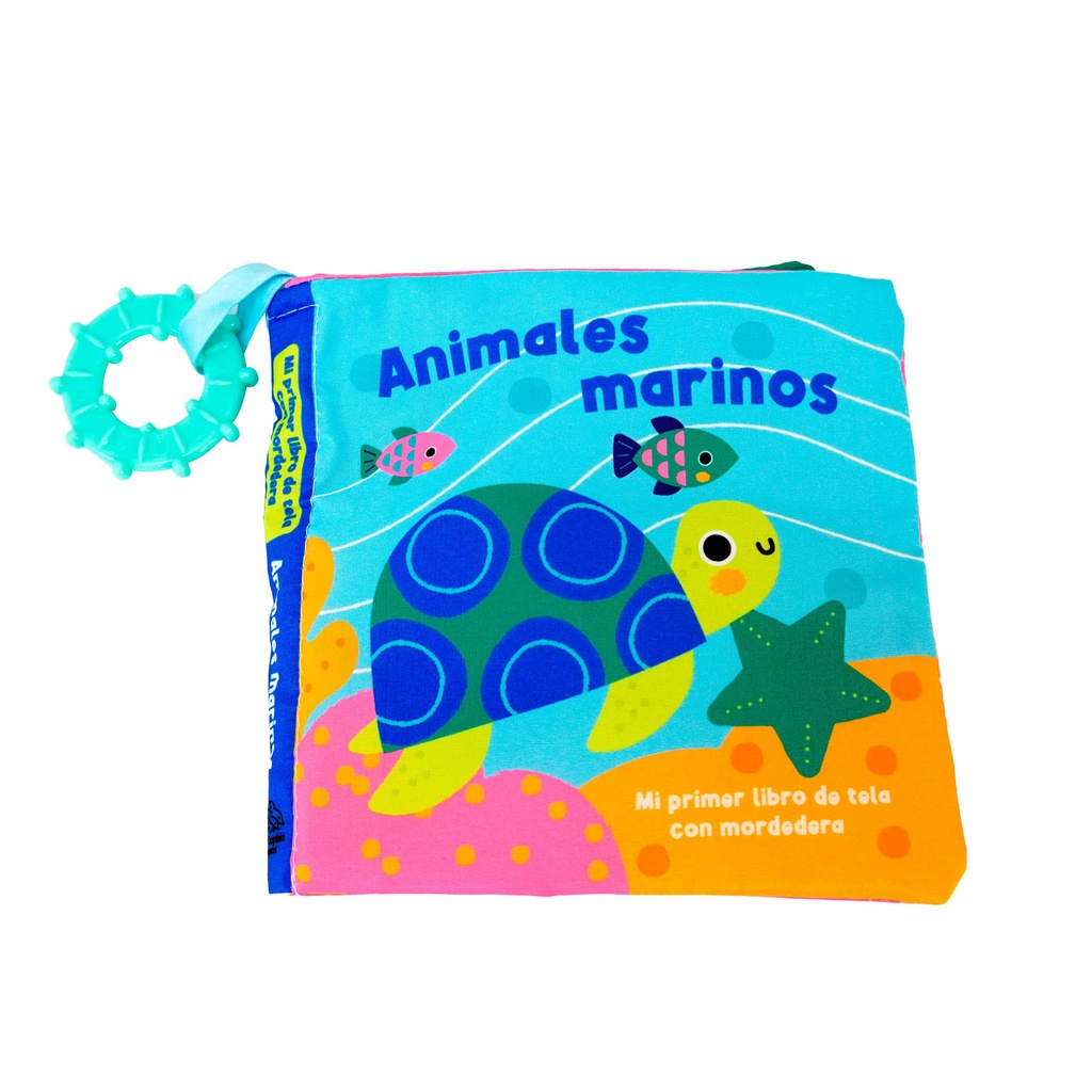 LIBROS DE TELA ANIMALES CON MORDEDERA 4 MOTIVOS