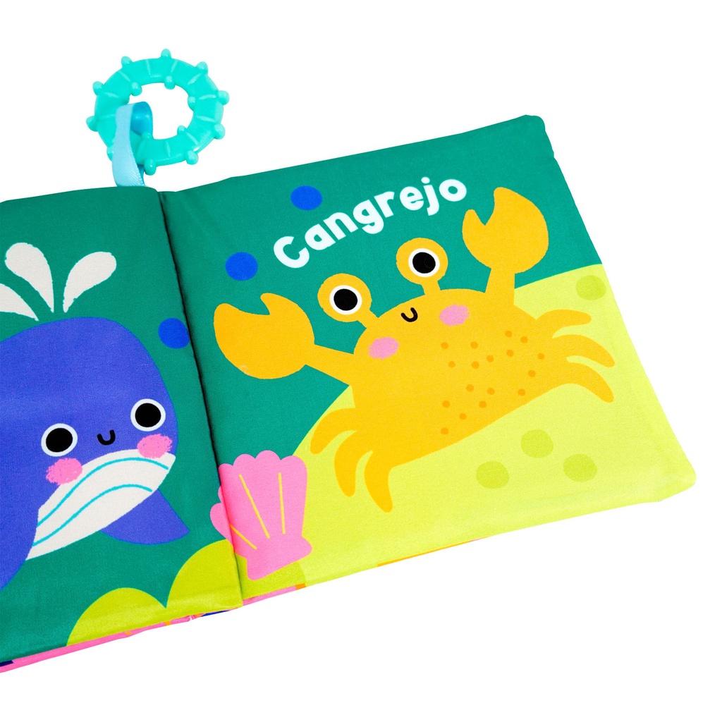 LIBROS DE TELA ANIMALES CON MORDEDERA 4 MOTIVOS