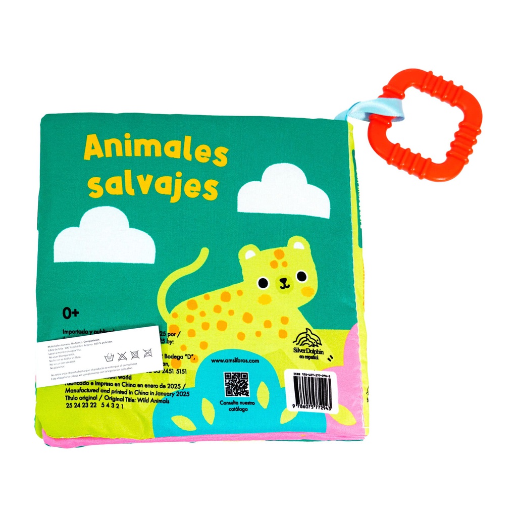 LIBROS DE TELA ANIMALES CON MORDEDERA 4 MOTIVOS