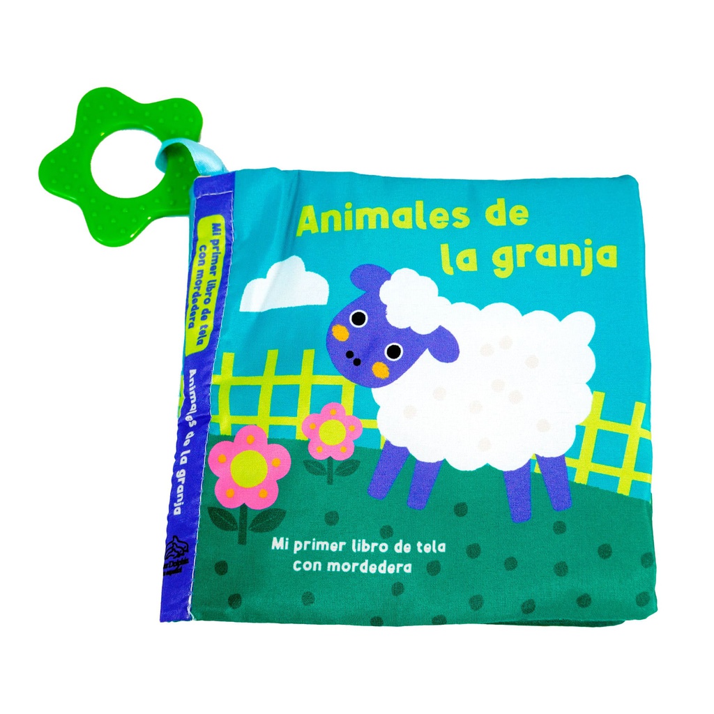 LIBROS DE TELA ANIMALES CON MORDEDERA 4 MOTIVOS